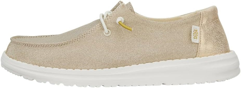 HEYDUDE Women's Wendy Metallic Sparkle Slip On Loafer | Elastic Laces