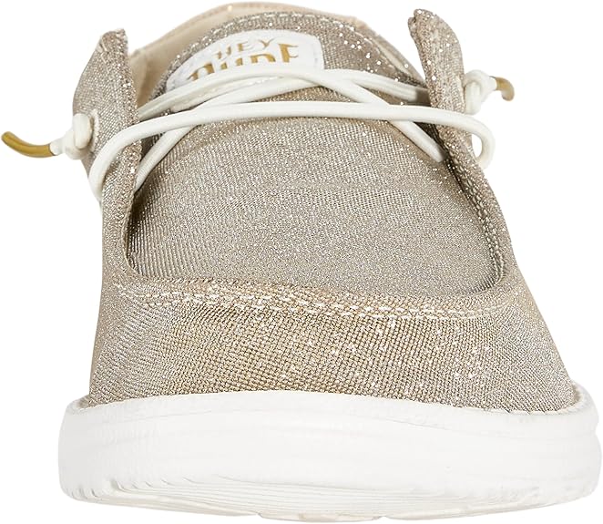 HEYDUDE Women's Wendy Metallic Sparkle Slip On Loafer | Elastic Laces
